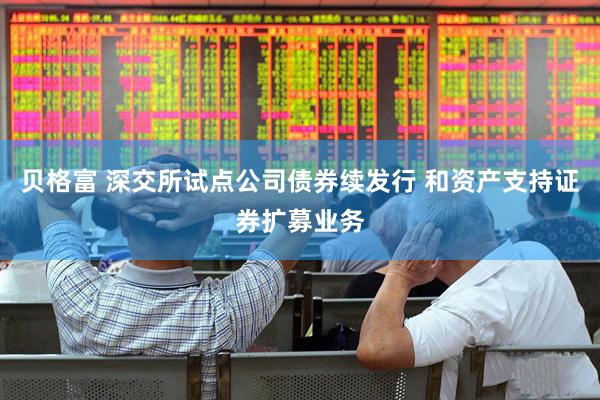 贝格富 深交所试点公司债券续发行 和资产支持证券扩募业务