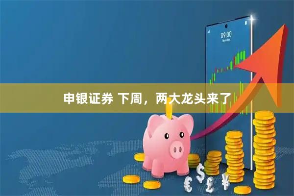 申银证券 下周，两大龙头来了